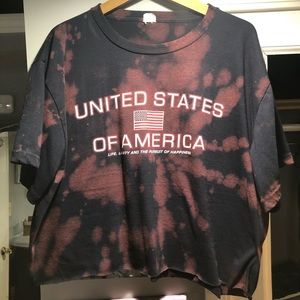 Cropped bleached men’s graphic tee Diy